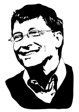 Bill Gates Black and White Portrait