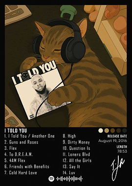 Cat with Headphones Listening to Music