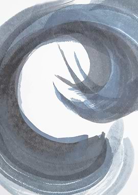 Abstract Blue Watercolor Swirl