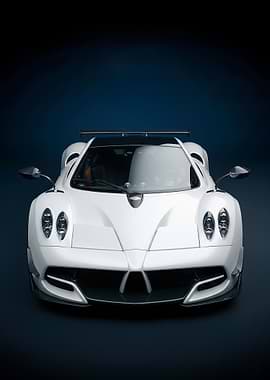 White Pagani Huayra Front View
