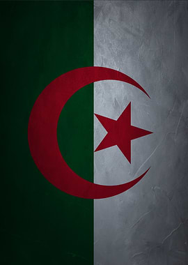 Algeria Flag Crescent and Star