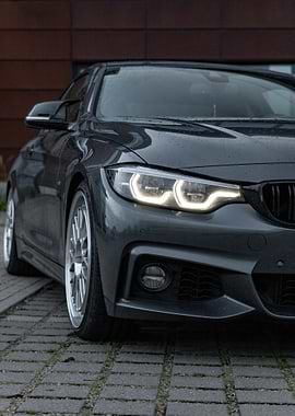 Sleek Gray BMW 440i Car Close-Up