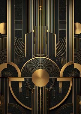 Art Deco Gold and Black Pattern