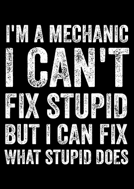 Funny Mechanic Poster, Sarcastic Car Repair Quote Wall Art, Garage Humor Print