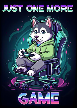 Just One More Game - Husky Gamer