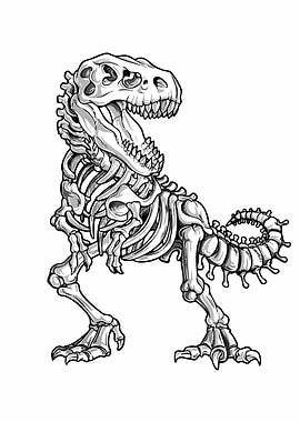 T-Rex Skeleton Illustration