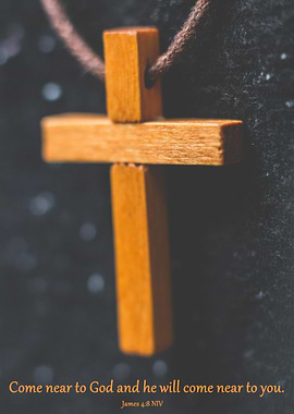 Wooden Cross with Scripture Verse
