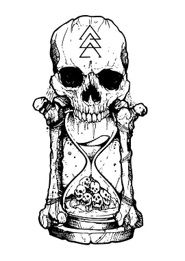 Skull Hourglass with Miniature Skulls