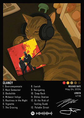 Clancy Album Cover with Cat
