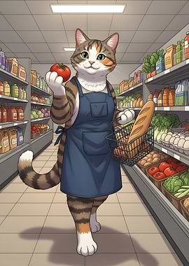 Cat Grocery Shopping