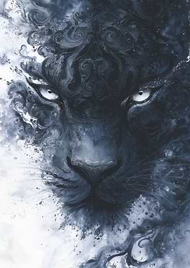 Abstract Black Panther Portrait