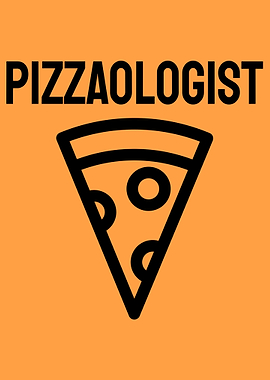 Pizzaologist Graphic on Orange Background