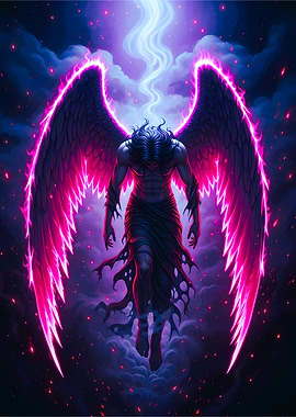 Winged Angel in Neon Light