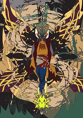 Flying Figure with Mask and Wings