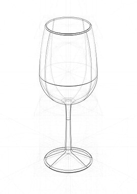Wine Glass Technical Drawing