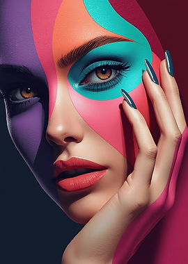 Colorful Face Art Portrait