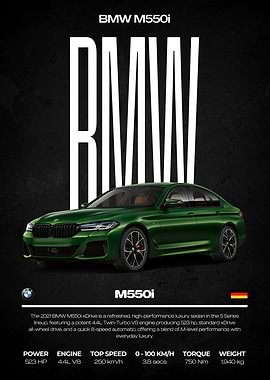 BMW M550i Car Poster