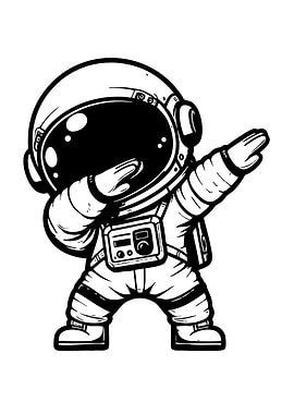 Cartoon Astronaut Dabbing
