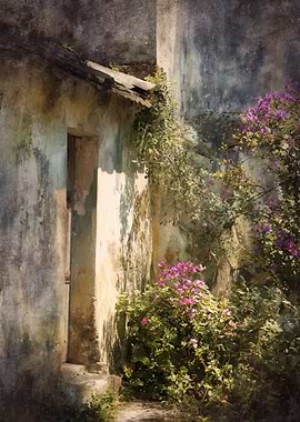 Old Building with Flowers