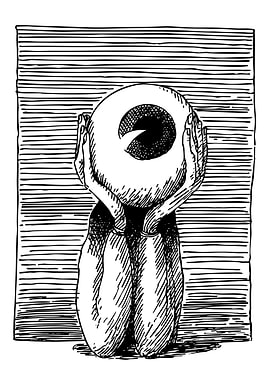 Hands Holding Eye Black and White