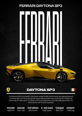 Ferrari Daytona SP3 Car Poster