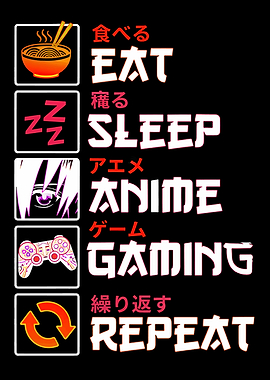 Eat Sleep Anime Gaming Repeat