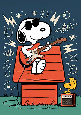Snoopy Rocking Out