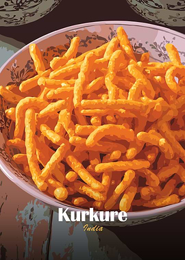Kurkure India Snack Bowl Illustration