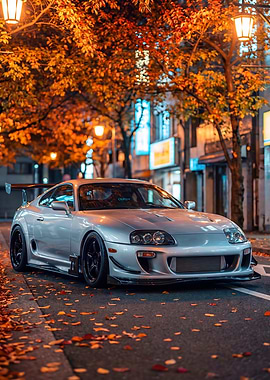 Car Toyota Supra Mk4 Autumn Street