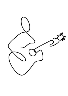 Guitarist One-Line Art