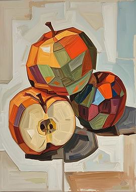Abstract Apple Still Life Painting