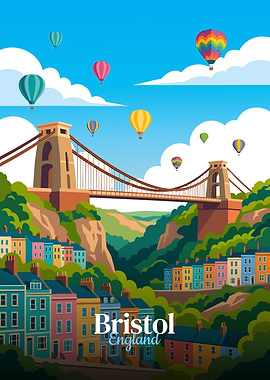 Bristol England Travel Poster