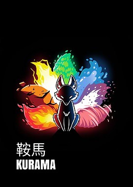 Kurama Nine-Tailed Fox Illustration