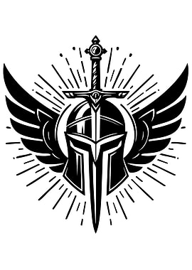 Winged Helmet and Sword Emblem