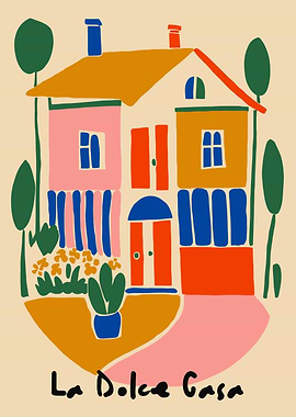 Colorful House Illustration: La Dolce Casa