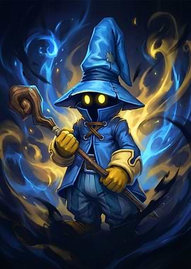 Blue Mage with Staff