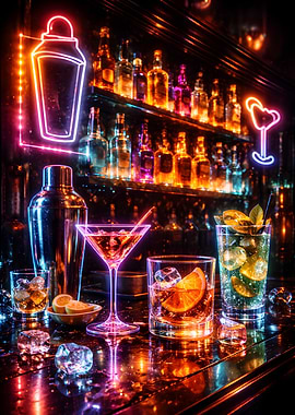 Neon Bar Cocktails