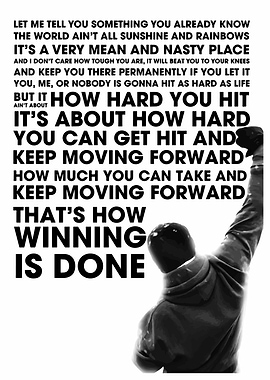 Rocky Balboa Inspirational Quote Poster
