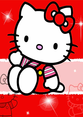 Hello Kitty Red Background