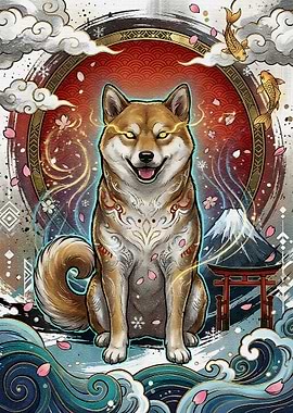 Shiba Inu Japanese Art