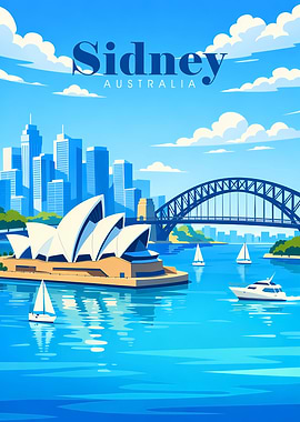 Sydney Australia Travel Poster