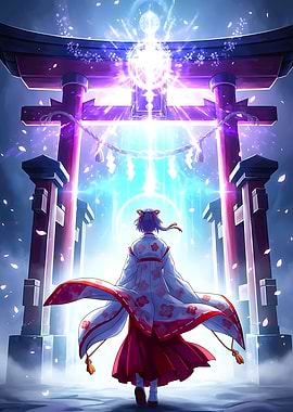 Anime Girl at Torii Gate