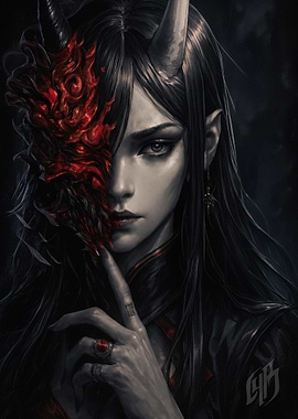 Demon Girl with Mask