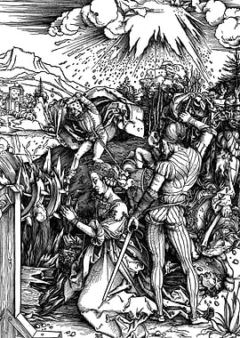 Martyrdom of Saint Catherine Albrecht Durer Engraving