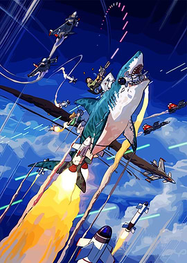 Shark Warplane Cartoon