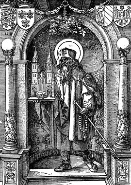 Saint Sebaldus in the Niche Albrecht Durer Engraving