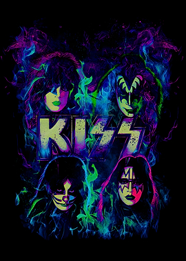 KISS Band Neon Art