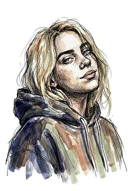 Billie Eilish Watercolor Portrait