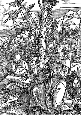 Saint Francis Receiving the Stigmata Albrecht Durer Engraving