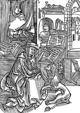 Saint Jerome Extracting a Thorn from the Lion's Foot Albrecht Durer Engraving